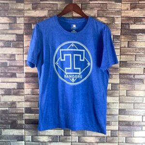 Womens EUC Genuine Merchandise MLB Heathered Blue Texas Rangers Medium Soft Tee
